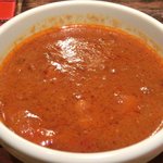 スパイスカフェ - ペアカレーランチ 1350円 のエビカレー(中辛)