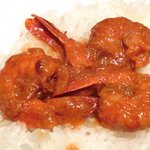 スパイスカフェ - ペアカレーランチ 1350円 の海老