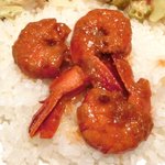 スパイスカフェ - ペアカレーランチ 1350円 の海老