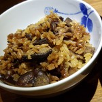 雨は、やさしく - ごぼうと椎茸の炊き込みご飯(200円)です。