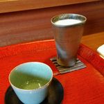 祇園もりわき - 生ビールと玄米のスープ