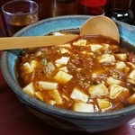 玉蘭 - 極辛麻婆麺。小ライスを注文して、麻婆丼も楽しめます！