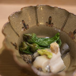 うを徳 - 上総（かづさ）大原（おほはら）黑鰒（くろあはび）＋山科蕃椒（やましなたうがらし）
