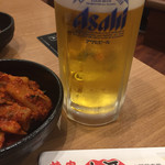 焼肉山河 - 中生ビール 420円