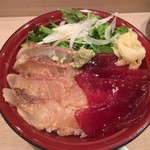 Sushiya No Kampachi - 本鮪づけ、真鯛胡麻だれ2色丼、1,200円