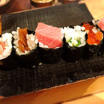 鮨 波やし - ヒモ胡瓜、干瓢、ネギトロ、イカシソ、いくら、トロタク