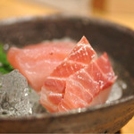 海鮮炉端シャンス - ランチの小鉢(刺身)