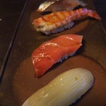 鮓や 大東 - イカ、トロ、クルマエビ、鯵