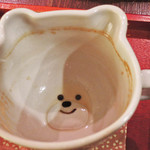 うつわcafeと手作り雑貨の店 ゆう - たいmon君カップはドリンクを全部飲むと中から
      かわいいお顔がこんにちは～
      おみくじの結果は、座席のメニューの中に書いてあるそう。
      (見るのを忘れちゃった・・・)