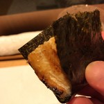 鮓 きずな - 焼き穴子 宮城の海苔に挟んで