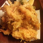 旬彩 つたい - 大仁田ネギと蟹のかき揚