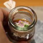 RESTAURANT hidamarino - ●毛ガニ出汁のプリン仕立て アメリケーヌソース