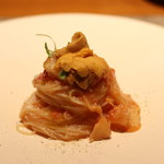 RESTAURANT hidamarino - ●佐賀県赤ウニ 冷製カッペリーニと桃  