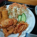 次郎長寿司 - 日替定食６００円（鳥天＋フライ）