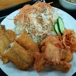 次郎長寿司 - 日替定食６００円（鳥天＋フライ）