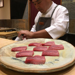 初音鮨 - （2017年6月）塩マグロ中トロ♪───Ｏ（≧∇≦）Ｏ────♪