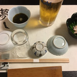 寿司・割烹 夢八 - 夢八・お通しのもずくとタコの和え物