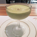 グリルグリーン - 3】鹿児島産うすいえんどうの冷製ポタージュ(8000円コース/2017.6月)