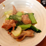 レストランZOO - ある日のランチメニュー(¥800)から
とりももとMy畑チンゲン菜ちょい煮
自家製の青梗菜は味が濃厚で、歯応えも非常に良い。