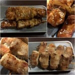 枝幸 やきとり店 - 豚串肩ロースタレ(3本)350円/ゴボウ巻き2本350円