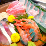 福実寿司 - ◆お刺身盛合わせ（大トロ、ヒラメの昆布〆、〆サバ、南蛮海老、ホタテ）