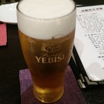 蕎麦酒房 あうん　ヱビス生ビール500 円