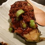 あうん - 蕎麦酒房 あうん　米茄子そぼろ味噌餡かけ650 円