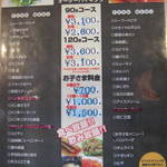 コーナンカク - メニュー