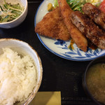 Shinkawaya - ミックスフライ定食 ¥790