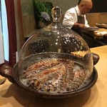 初音鮨 - 山田錦を飲んで暴れる車海老