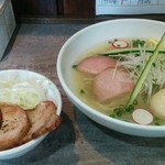 麺処 風人 - 夏季限定冷やし塩ラーメンとチャーシュー丼