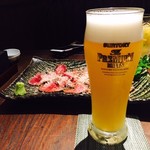 Motsukichi Sutando - 濁りビール・日本酒割り（650円）
