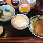 和食 魚佐次 - イカ刺し定食＋アジフライ