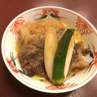 人形町今半 本店 - 和牛・白滝・ズッキーニ・長ネギ
