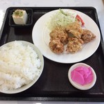 能三食堂 - 道後からあげ!!!/ご飯中盛り（650円税別/50円税別）