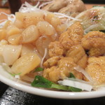 味処 むさし野 - うにと小柱の刺身