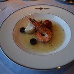 にっぽん丸 - （３日目　夕食）沖縄県産　ヤイトハタと車海老のアクアパッツァ風。