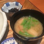 豆狸 - 味噌汁と小鉢
