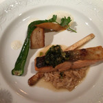 レストラン・マッカリーナ - トキシラズのグリエ 焙じ茶のリゾット