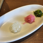 担々麺 錦城 - スープ茶漬けセットの薬味
