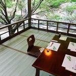 高雄 錦水亭 - 川床。私たちの席。