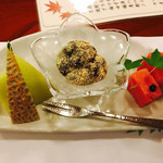 高雄 錦水亭 - 夕食のデザート。メロン、わらび餅、スイカ。