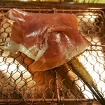 串かつ あーぼん - エリンギとバジルクリームチーズ　生ハム添え