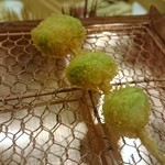 串かつ あーぼん - 空豆　※海老とおくらの代替料理