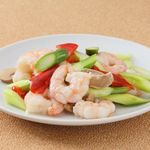 Stir-fried shrimp and asparagus with salt flavor