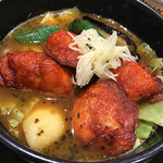 Koko Ichiban Ya - スープで食べるローストチキンと 野菜のカレー【ライス200ｇ付】