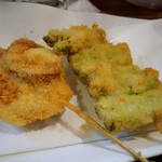 もつ焼 あぶさん - ホタテフライ、アスパラフライ