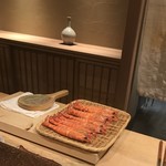 寿司つばさ - 整列した車海老