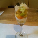 食の円居 なず菜 - 炙り帆立と秋の色彩りジュレ