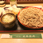味奈登庵 - もりそば大盛り＋いか天ぷら＋なす天ぷら＋きす天ぷら！